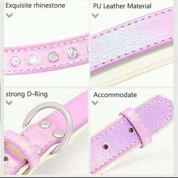 🎉HP🎉 Pink metallic rhinestone collar NEW - Picture 2 of 8